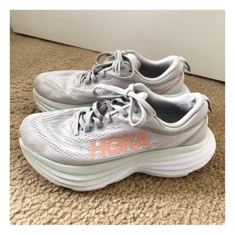 HOKA ONE Bondi 8 Harbor Mist/Lunar Rock Women's Size 6.5 Running Shoe